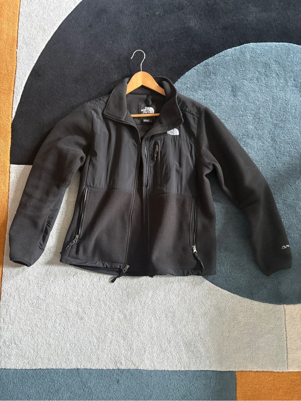 The North Face Black Fleece Jacket with White Logo